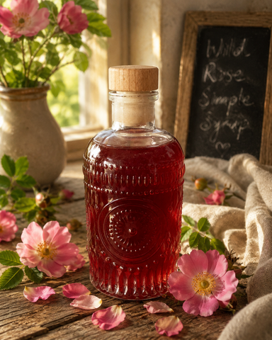 Wild Nootka Rose Simple Syrup